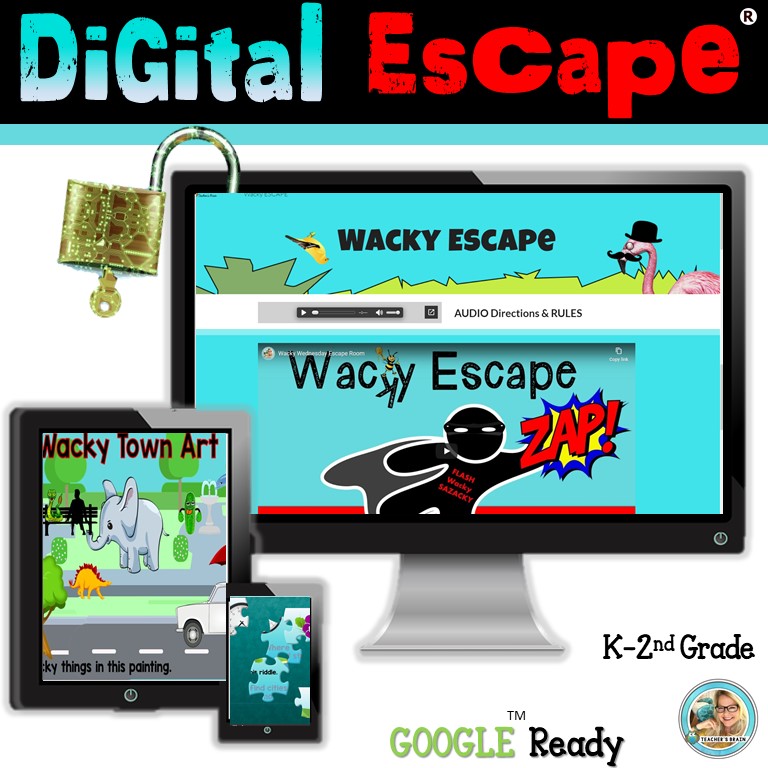 WACKY Wednesday Activities Digital Escape® Room Teacher's Brain