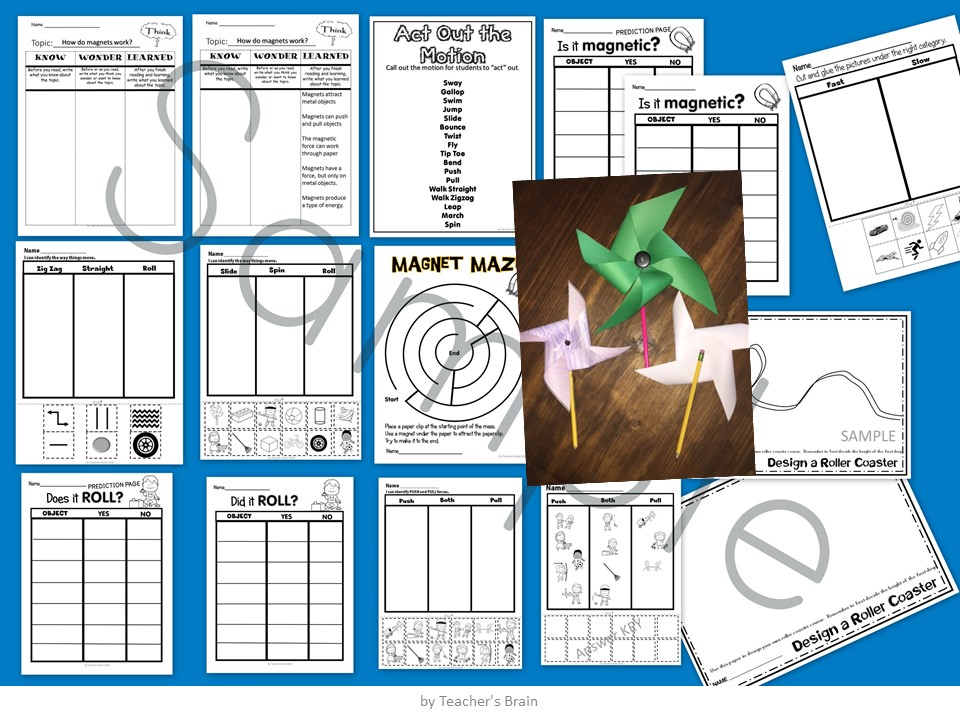Force and Motion Worksheets | Kindergarten 1st Grade Activities