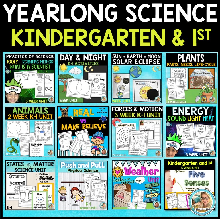 Science Curriculum kindergarten and 1st Grade Yearlong BUNDLE Teacher
