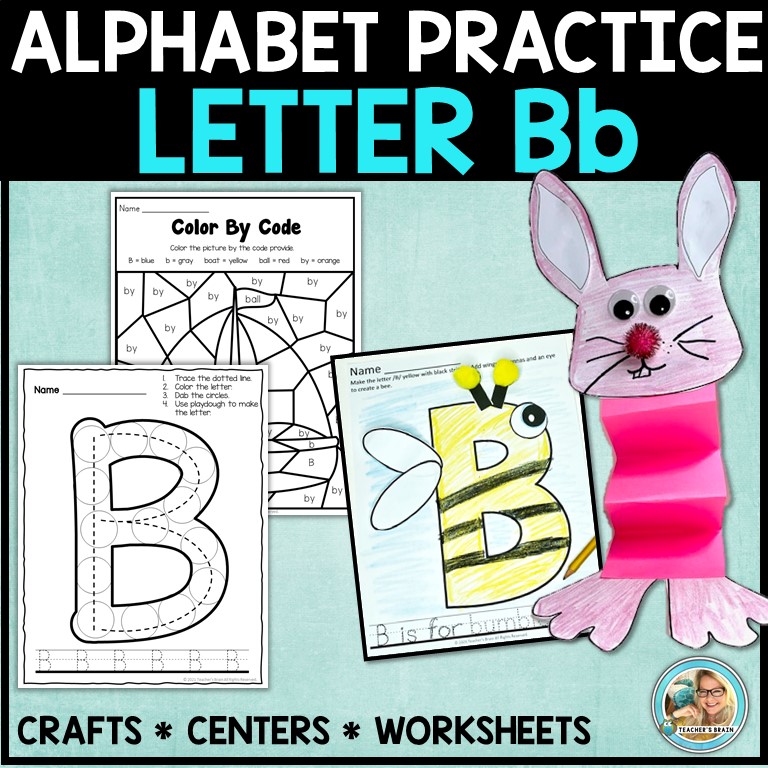 LETTER B Worksheets for Kindergarten | Alphabet Tracing Practice ...