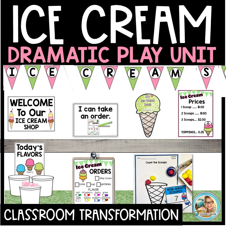 ice-cream-shop-dramatic-play-room-transformation-with-lesson-plans-teacher-s-brain for Ice Cream Shop Dramatic Play Free Printables ICE CREAM SHOP Dramatic Play Room Transformation with Lesson Plans - Teacher's Brain for Ice Cream Shop Dramatic Play Free Printables
