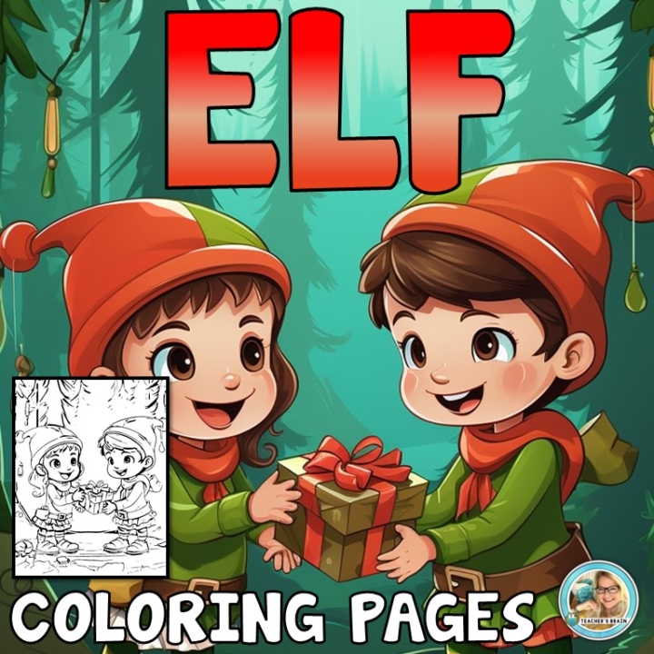 ELF Coloring Pages Christmas Coloring Sheets Activities Teacher's